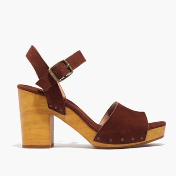 Madewell Shoes - Madewell The Jo Wooden Heel Platform Suede Sandals